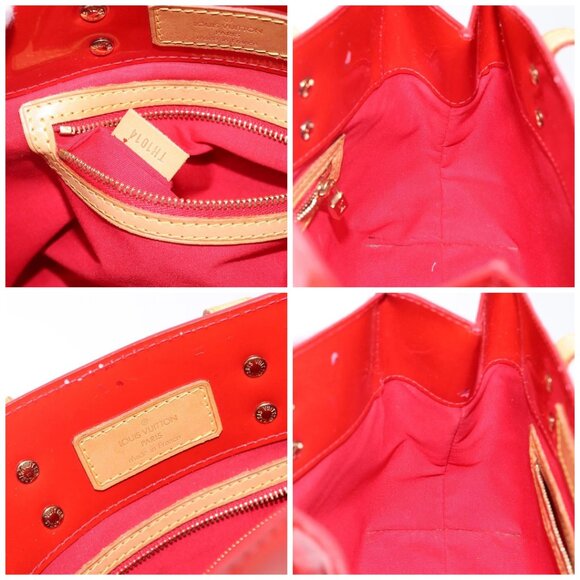 LOUIS VUITTON Monogram Vernis Reade PM Hand Bag Red Rouge M91088 LV Auth ep10876 - Picture 15 of 16